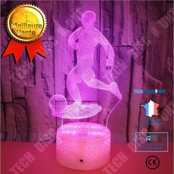 TD® Dekorativ USB-fotboll 7 färger Fjärrkontroll Optisk illusion Nattljus 3D Visualisering Bordsbordslampor 3D Glow LED