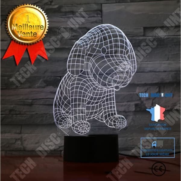 TD® Hmnzxy Puppy 3D Liten Bordslampa Colorful Touch Vision Stereo 3D Led Present Barn Födelsedagspresent Ljus