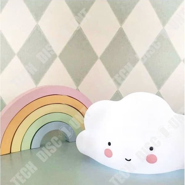 TD® Creative Cloud Nattlampa Barnrumsdekoration Ljus Baby Ammande Ögonskydd 16,3*8,6*10cmLE