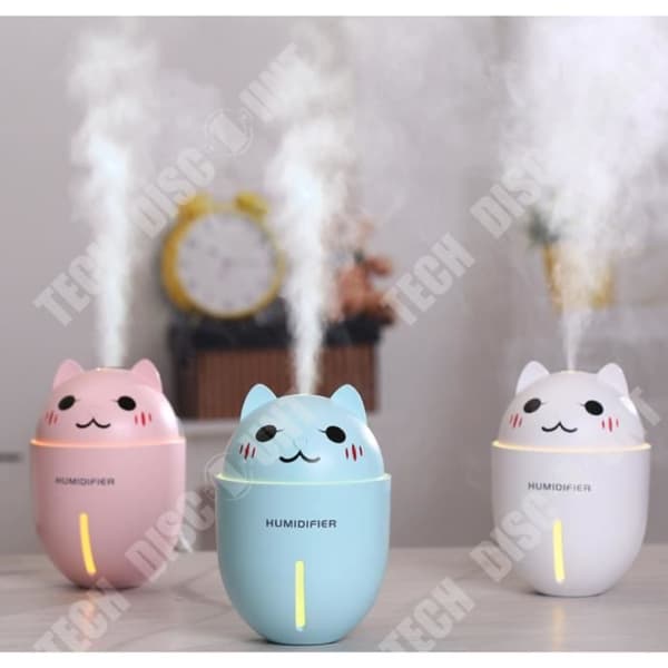 Baby Room Kalluftfuktare 320ml Trådlös Ultrasonic Dimbelysning Dim LED Nattlampa Hem Rosa