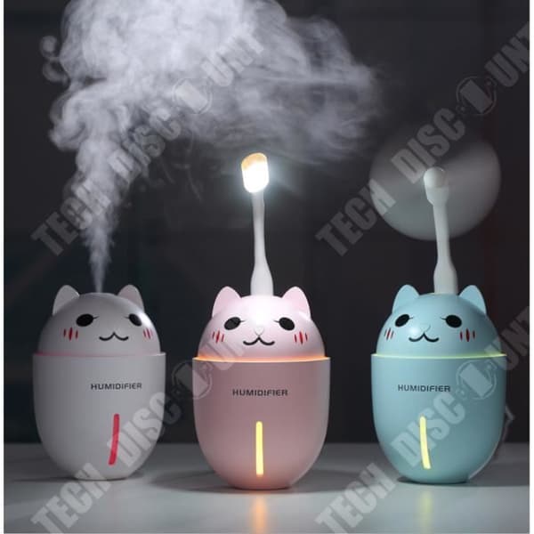 Baby Room Kalluftfuktare 320ml Trådlös Ultrasonic Dimbelysning Dim LED Nattlampa Hem Rosa