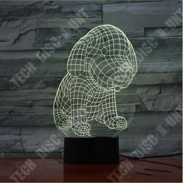 TD® 3D nattlampa hukande valp vardagsrum dekoration