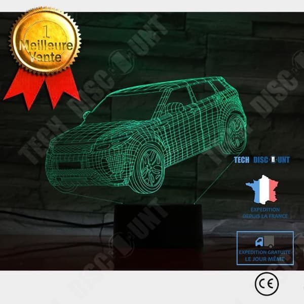 TD® 3D Nattlampa Mpv Suv Bil Barnleksaker Barn Festpresenter 7 färger Byt USB-lampor Led-belysning