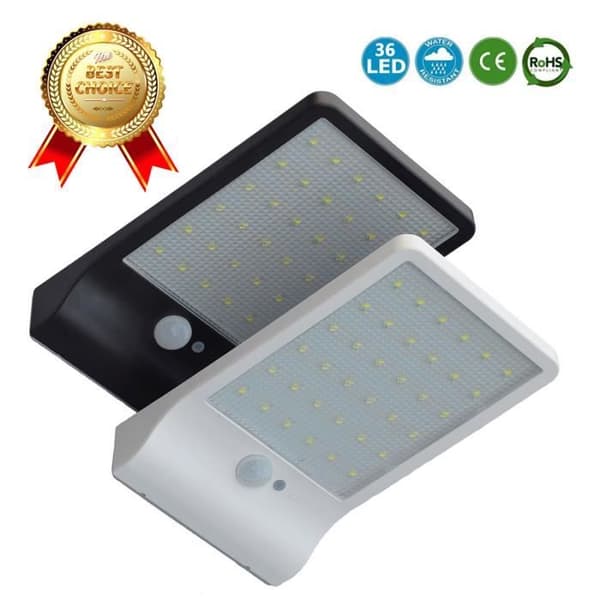LCC® - HIGH-TECH & WELLBEING - 36 LED solcellslampa med rörelsedetektor - Svart - Utomhus