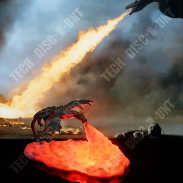 TD® 3D-tryckt LED Fire Dragon Lampor Nattljus Stämningsljus för sovrum Barnrum Sovrum Camping Vandring Dragon of f