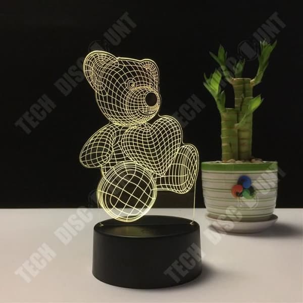 TD® Liten nattlampa led akryl nattlampa kreativ söt björn 3D varm atmosfär dekoration bekännelse present lysande pe