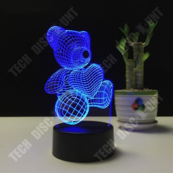 TD® Liten nattlampa led akryl nattlampa kreativ söt björn 3D varm atmosfär dekoration bekännelse present lysande pe