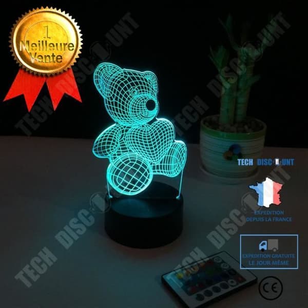 TD® Liten nattlampa led akryl nattlampa kreativ söt björn 3D varm atmosfär dekoration bekännelse present lysande pe