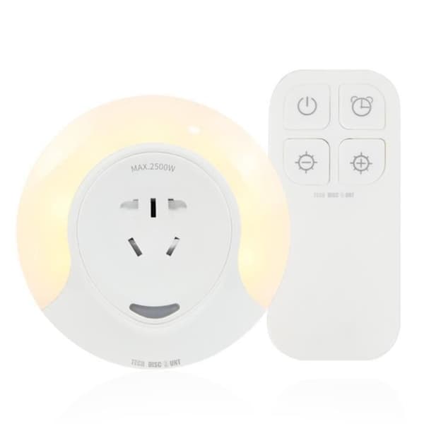 TD® Väggmonterad LED-nattlampa med 5-hålssockel med fjärrkontroll Vit