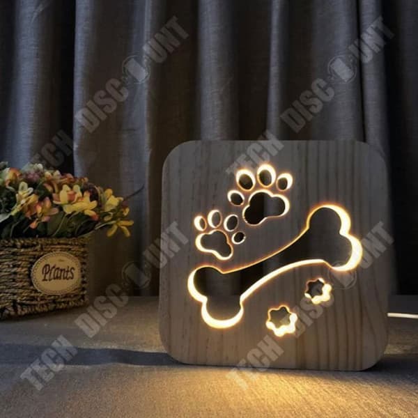 TD® Creative bordslampa 3D nattljus LED-ljus - gul
