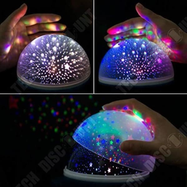 TD® 360° Starry Sky Night Light - Batteri och USB-driven rosa