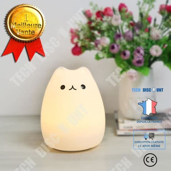 TD® 5st Multi Color Cat Formed Silikon Portabel Nattlampa Nattlampa