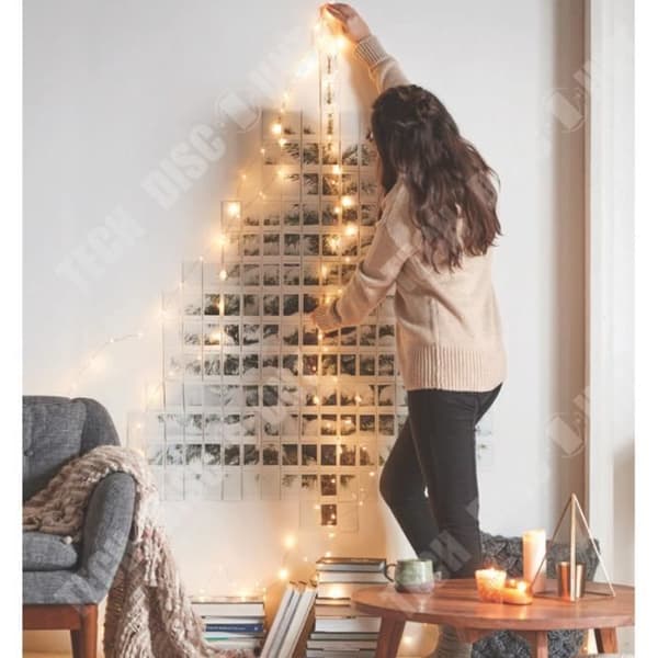 TD® USB LED String Lights, 20M 200 LEDs 8 lägen med fjärrkontroll, för trädgård, jul, bröllop, fest, (Cool White, 2st).