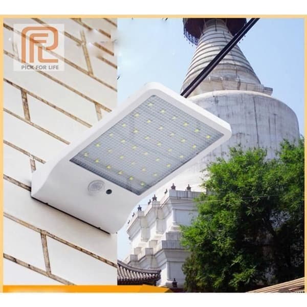 Vattentät Wireless 36 LED Solar Light med rörelsesensor och utomhuslampa för trädgård, grind, entré, varmvitt ljus