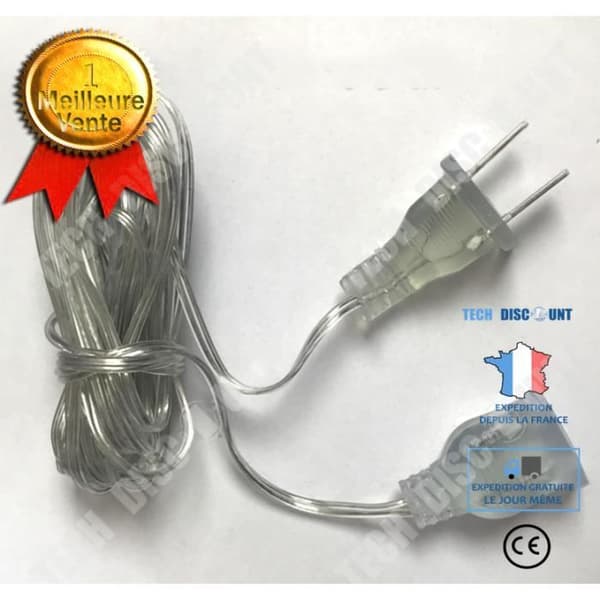 TD® 3M 5M Extended Wire EU-kontakt för LED String Lights Strings Fairy Garland Lamps Bröllopshem - Modell: 3 meter - MILEDCA1