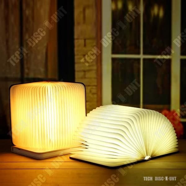 TD® Lampa Bokläsning led lysande trä uppladdningsbar färg barn hopfällbar dekorativ nattlampa trådlös skrivbordslampa