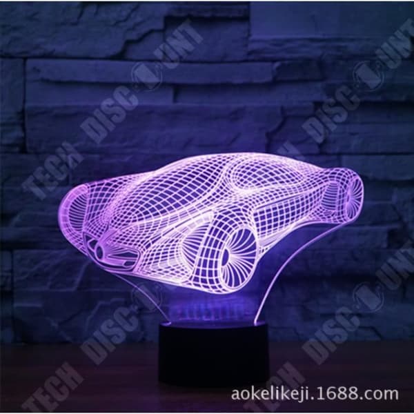 TD® Nattlampa 3D Led Illusion Racingbil Modell Nattlampa Led 7 Färger Bordslampa