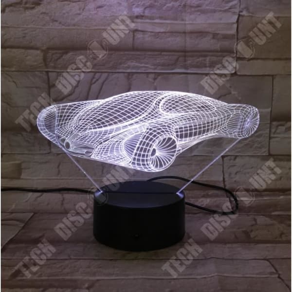 TD® Nattlampa 3D Led Illusion Racingbil Modell Nattlampa Led 7 Färger Bordslampa