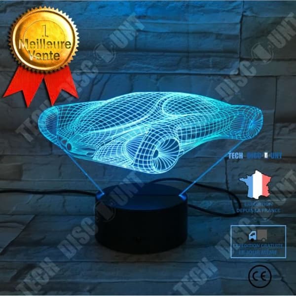 TD® Nattlampa 3D Led Illusion Racingbil Modell Nattlampa Led 7 Färger Bordslampa