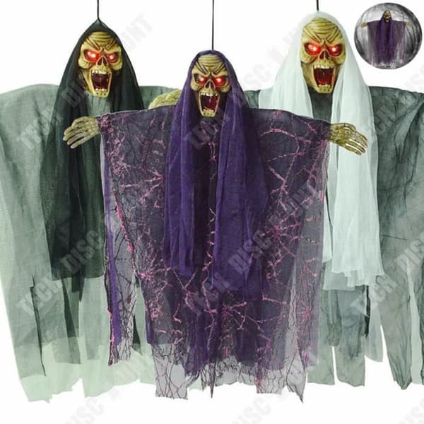 TD® Halloween Dekoration Skalle Elektriskt glödande hängande spöke - Spöke Haunted House Skräck