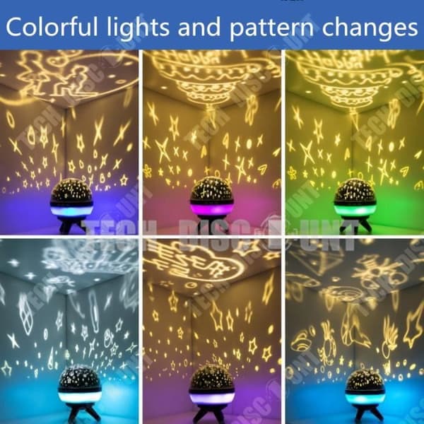 TD® nattlampa projektor barn baby led uppladdningsbart projektion tak trådlös sänglampa flerfärgad mini nattlampa
