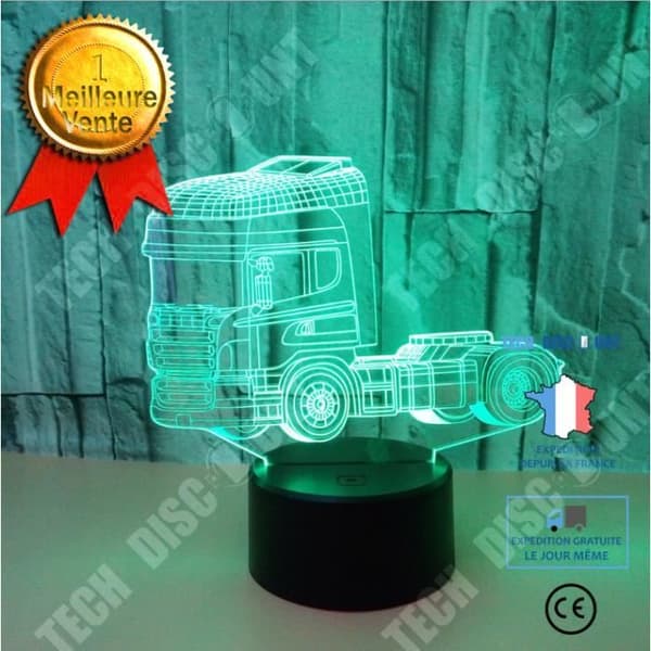 TD® Creative Truck 3D Stereo Vision Touch Night Light