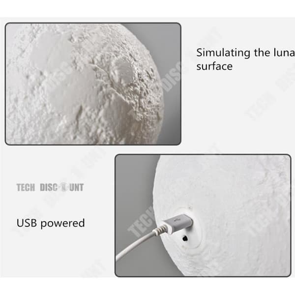TD® 20 cm månlampa, 16 färger 3D månljus med stativ, pekfjärrkontroll Moonlight Lampa Hemma nattljus