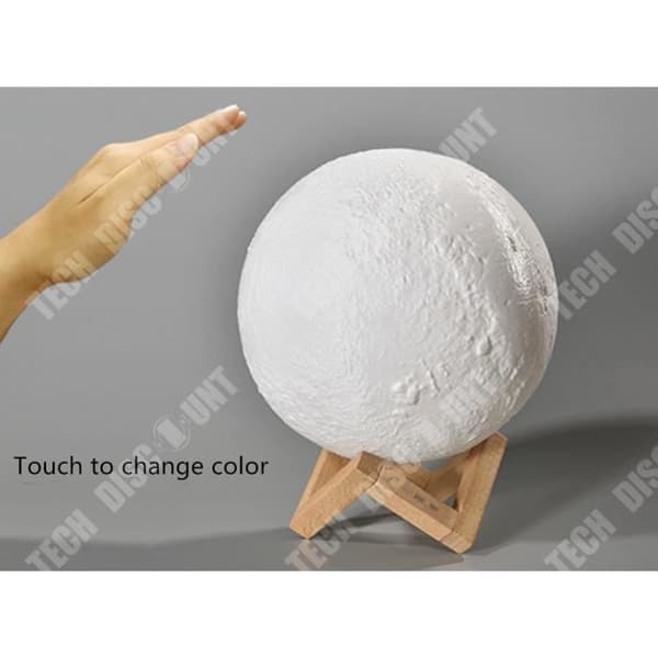 TD® 20 cm månlampa, 16 färger 3D månljus med stativ, pekfjärrkontroll Moonlight Lampa Hemma nattljus