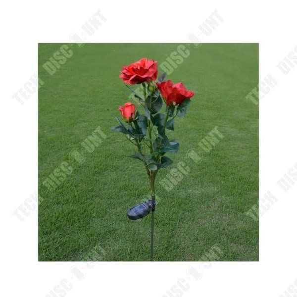 TD® Solar Garden Light 3 LED Rose Blomma Formad Stake Light Lighting Blomformad lampa för extern belysning
