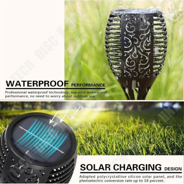 TD® Solar Torch Lights Outdoor, Solar Garden Light, Trädgårdsdekoration, 96 LED vattentäta Solar Torch Lights med