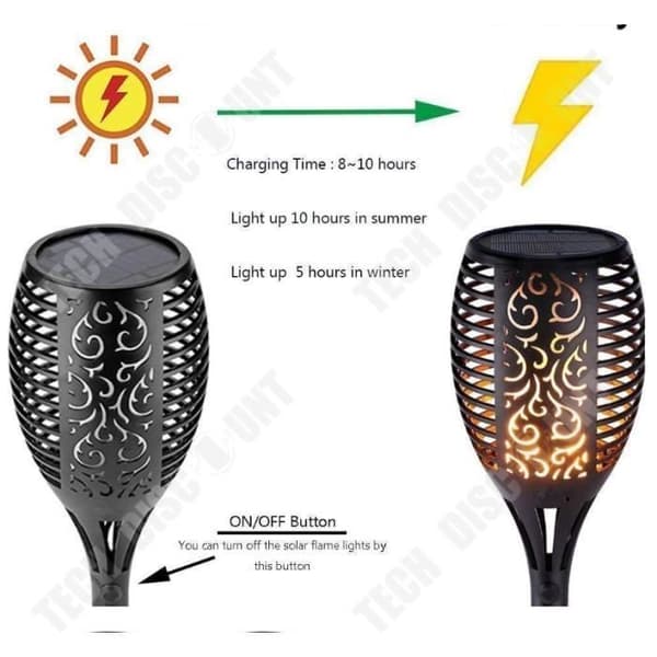 TD® Solar Torch Lights Outdoor, Solar Garden Light, Trädgårdsdekoration, 96 LED vattentäta Solar Torch Lights med