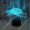 Miniatyrbild 3 av 4: TD® Turtle 3D Night Light 3D Colorful Light Touch 3D LED visuellt ljus