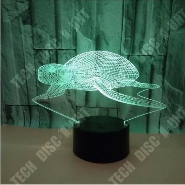 TD® Turtle 3D Night Light 3D Colorful Light Touch 3D LED visuellt ljus