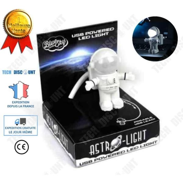 TD® Mini LED-lampa USB-laddningsbar ficklampa Pannan Dator Skrivbordstelefon Nattlampa Astronaut Nattlampa Flexibel slang