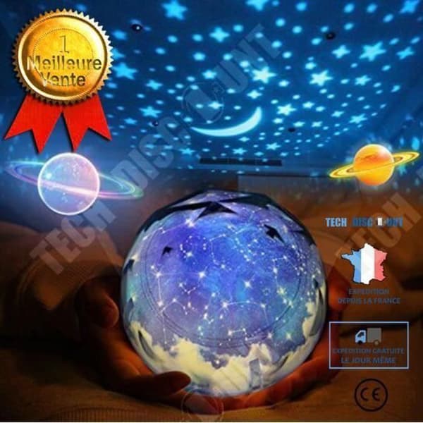 TD® Nattlampa barnrumsdekoration interiör kosmos stjärna projektor funktion projektion stjärnhimmel ljuseffekt