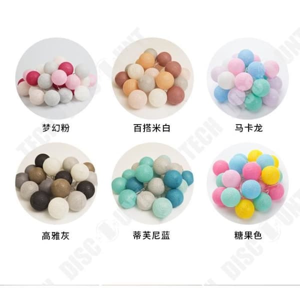 TD® LED String Light 20 LED Bomullsbollar String Light