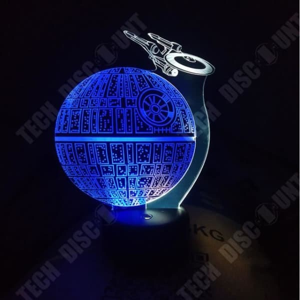 TD® 1 st Nattlampa Alien Rymdskepp Touch 7 färger 3D LED Illusion Mood Lamp för sovrum BORDSLAMPA