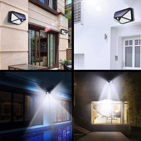 TD® 2st utomhussollampa - 100 lysdioder och 2200 mAh - Vattentät utomhusbelysning 270° solljus
