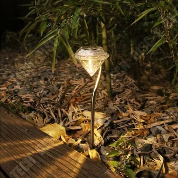 TD® 4st LED Solar Lampa Diamant Färger Ändring av Ljus Dekoration Trädgårdslampa Utomhus Nytt 30cm