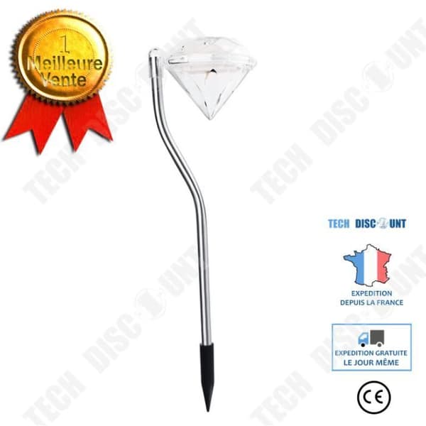 TD® 4st LED Solar Lampa Diamant Färger Ändring av Ljus Dekoration Trädgårdslampa Utomhus Nytt 30cm