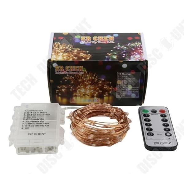 TD® 50 LED Vattentät, batteridriven Fairy Lights 5M med fjärrkontroll, för bröllop Home Garden Christmas, (blå)