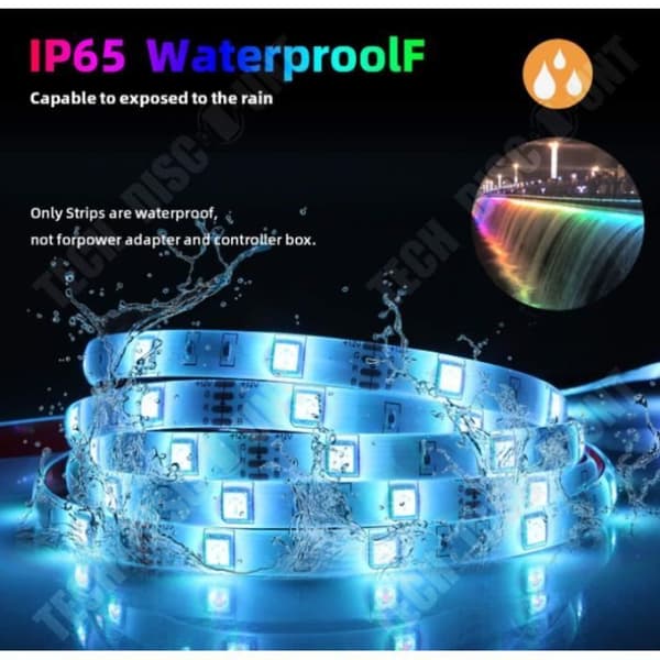 TD® 10m LED Strip 5050 RGB 600 LEDs IP65 Vattentät - Med 44-knapps IR-fjärrkontroll och 12V 5A strömförsörjning