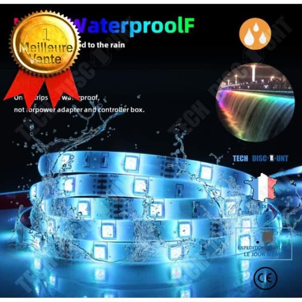 TD® 10m LED Strip 5050 RGB 600 LEDs IP65 Vattentät - Med 44-knapps IR-fjärrkontroll och 12V 5A strömförsörjning