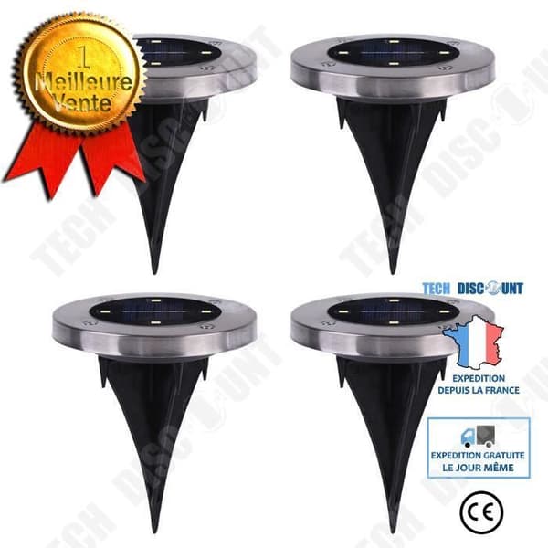 TD® 4 stycken 4 LED Solar Ground Lamps Utomhus Trädgård Terrass Lampor - Extern belysning Tillbehör 4 LED Vattentät