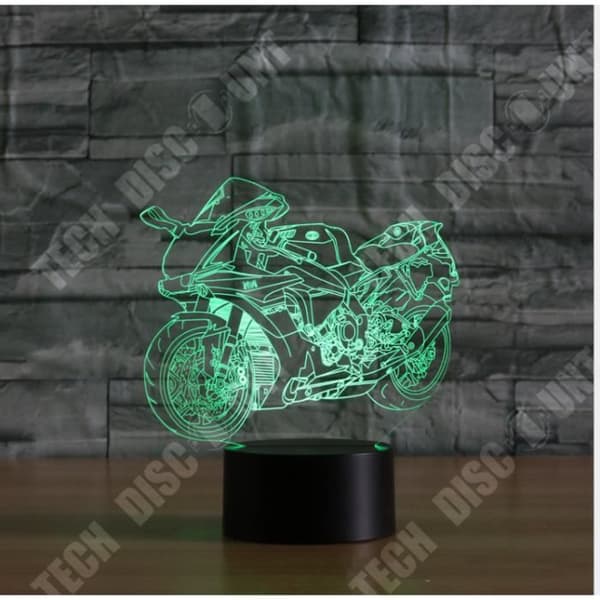 TD® 3D Nattlampa för motorcykel 3D LED Nattlampa för motorcykel och 7 färgskiftande lampa