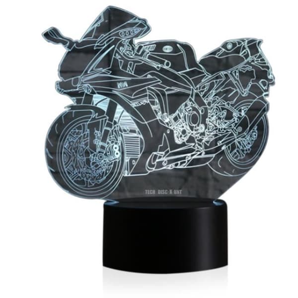 TD® 3D Nattlampa för motorcykel 3D LED Nattlampa för motorcykel och 7 färgskiftande lampa