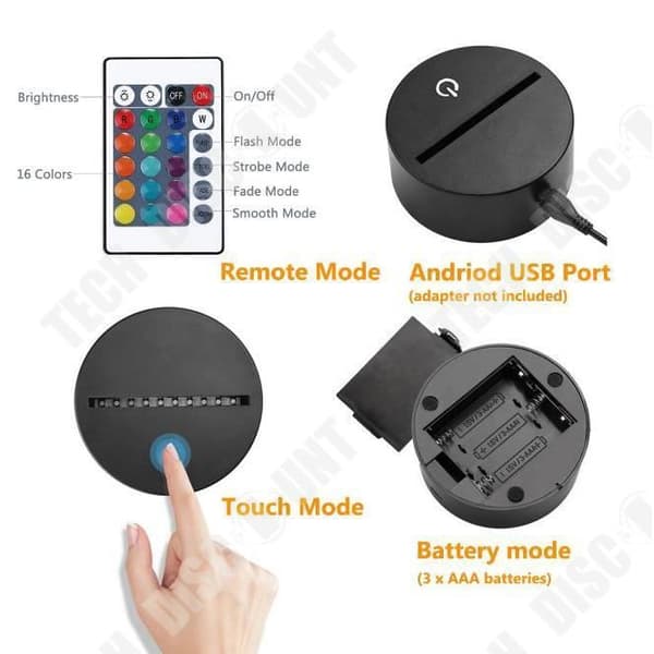 TD® Touch laddar lotus 3D-lampor färgglada LED-lotus 3D nattlampa fjärrkontroll sovrum nattlampa vid sängkanten