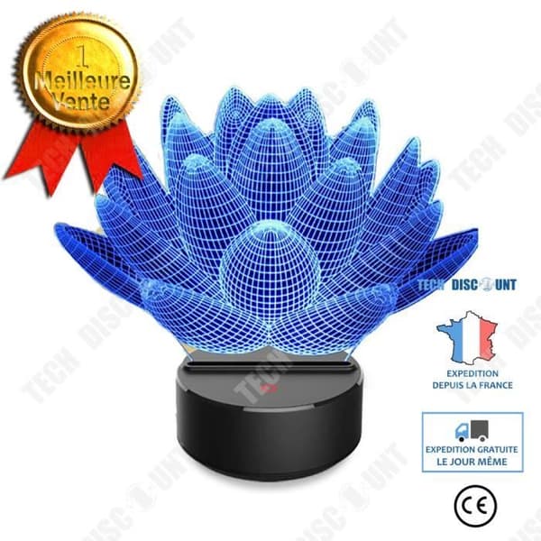 TD® Touch laddar lotus 3D-lampor färgglada LED-lotus 3D nattlampa fjärrkontroll sovrum nattlampa vid sängkanten