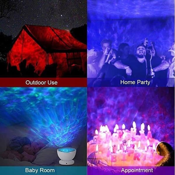 Kids Lamp Projector, Ocean Waves Projector Night Light, Födelsedagspresent, Jul, Jubileum (Vit)