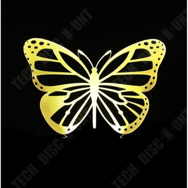TD® Butterfly 3D Nattljus Färgglad Touch Fjärrkontroll USB LED Visual Light Hemgåva Liten bordslampa